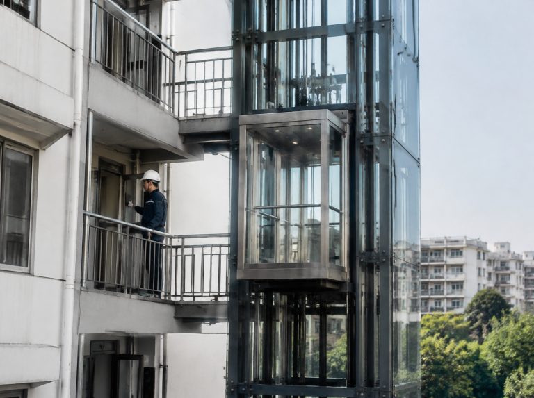 吉林旧楼加建观光电梯